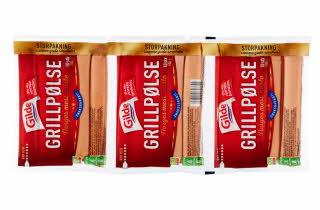 bilde på super pakke av grillpølse