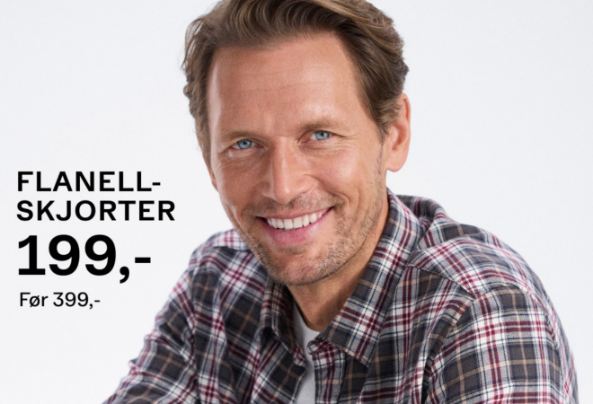 Mann med rutete flanellskjorte