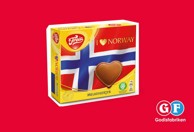 En pakke med sjokoladehjerter fra Freia