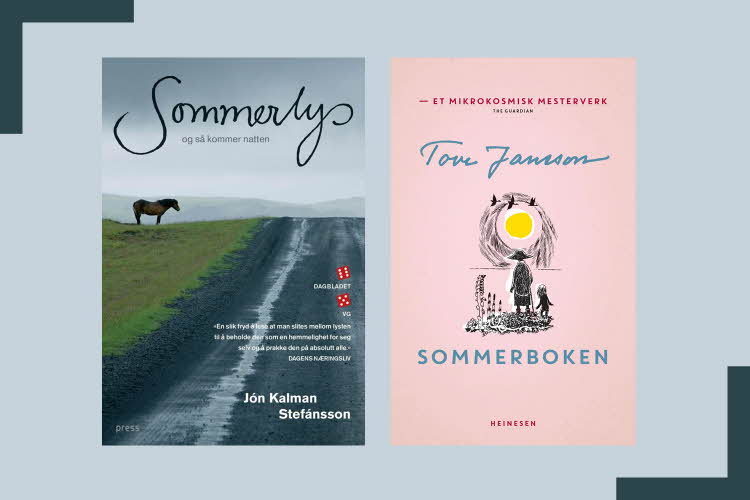 To bokomslag av skjønnlitterære bøker.