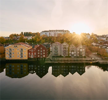 Flott utsikt over Nidelva fra kontoretasjen 