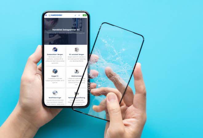 Skjermbeskytter som er knust