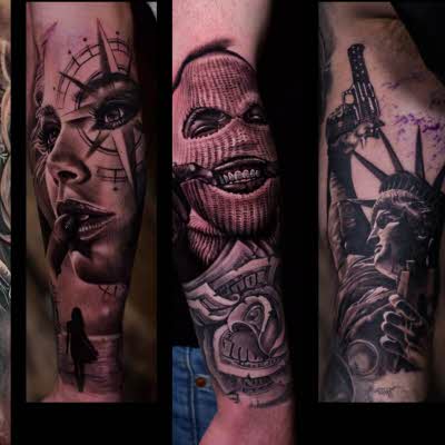 Bilde av flere tatoveringer