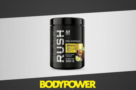 En boks med Black Rush pre-workout