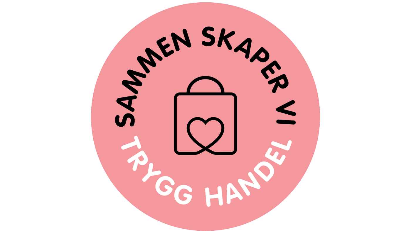 Rundt emblem med teksten: Sammen skaper vi trygg handel