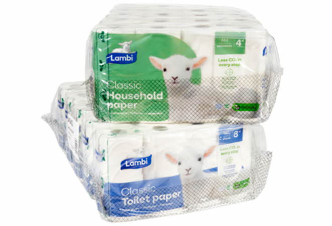 Toalett- og tørkepapir fra Lambi.