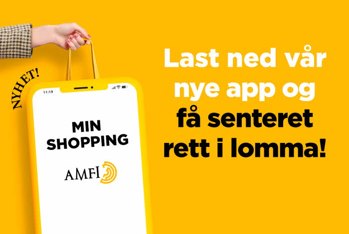 Plakat om app "last ned vår nye app"