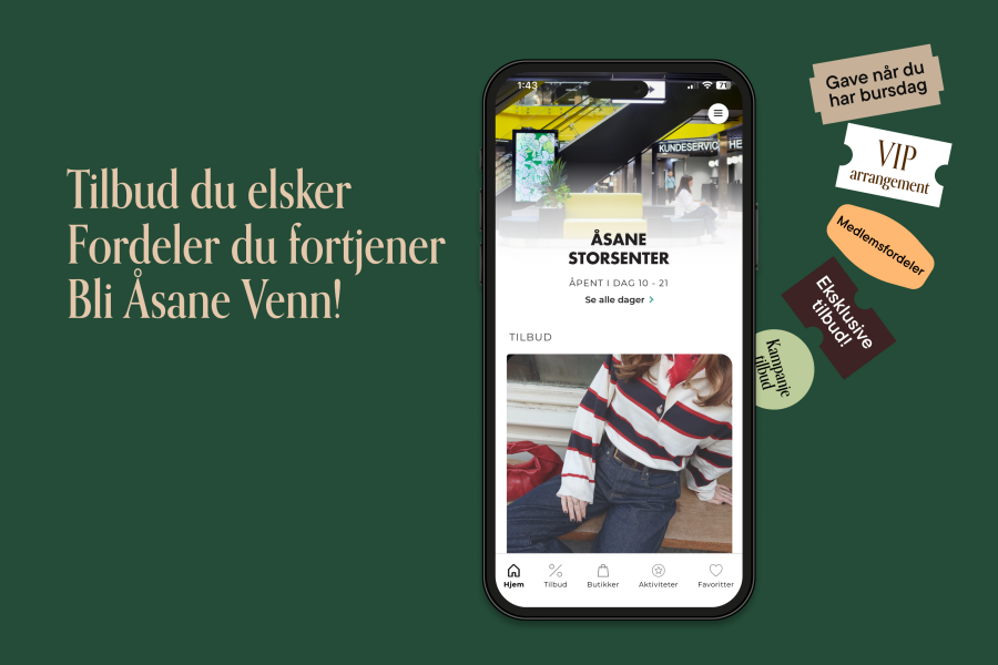 plakat med bilde fra åsane venn og min shopping appen