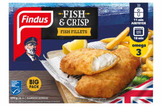 En pakke med Fish & Crisp fra Findus