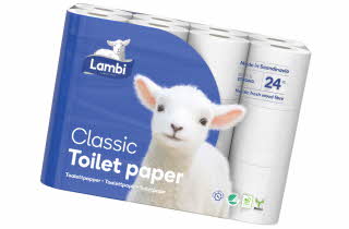 En pakke med toalettpapir fra Lambi.