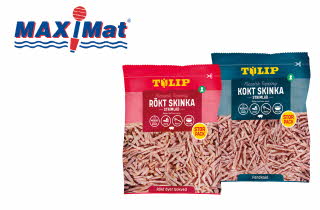strimlad rökt och kokt skinka