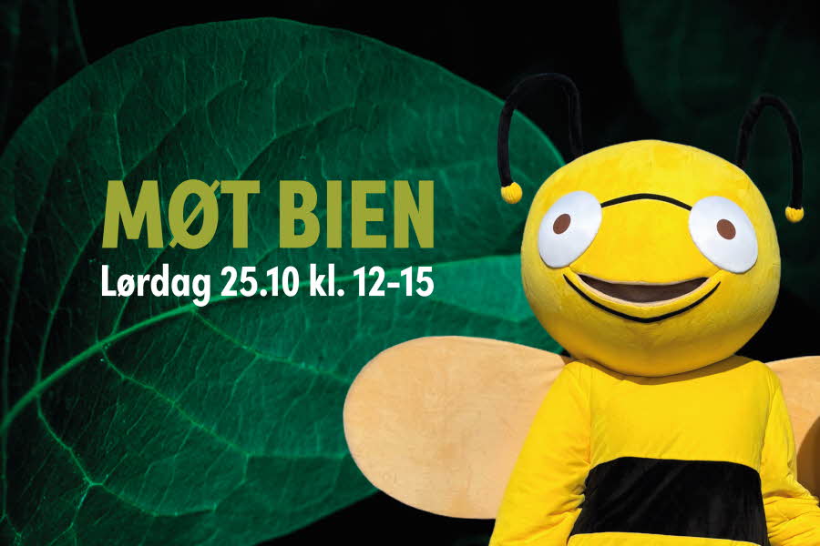 Møt Maskoten Bien lørdag 25.10.25 kl.12-15 på Ski Storsenter