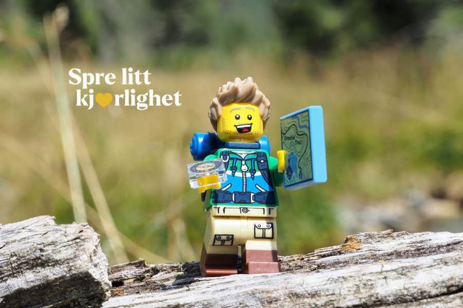 Legobrikke ute i naturen