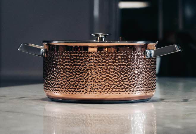 Vargen & Thor Miranda gryte med lokk 4L kobber, førpris 1795,- nå 898,- -50% hos Kitchn