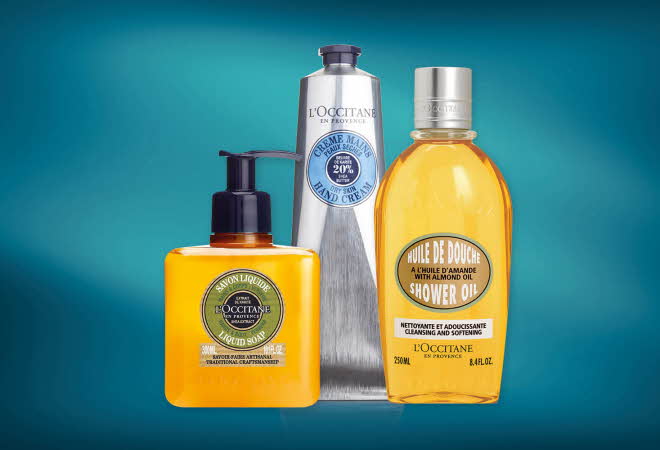 Tre forskjellige produkter fra L'Occitane