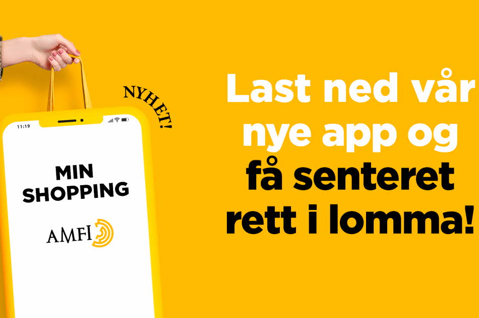 Plakat om app "last ned vår nye app"