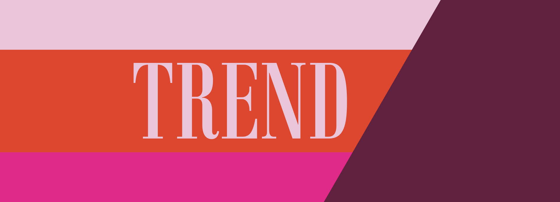 Grafisk bilde med rosa farger og logoen til "TREND"