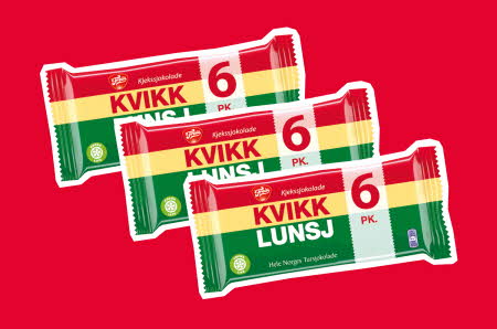 Tre pakker med 6-pakk Kvikk Lunsj 282 g
