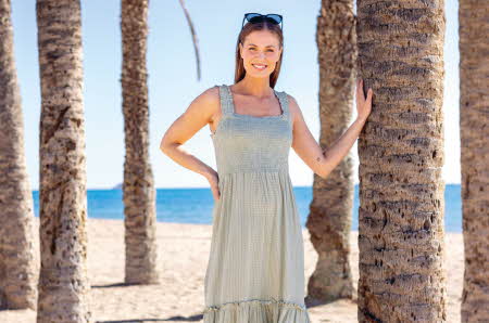 Dame med lysegrønn Viola dress