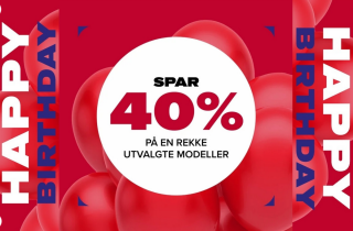 salgsplakat med happy birthday og svar 40%