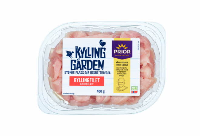 Strimlet kyllingfilet 400 g fra Prior