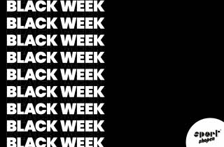 bilde av en sort bakgrunn med tekst av Black Week i hvit font