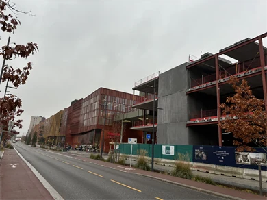 Bilde fra gateplan av Skårersletta 65 under konstruksjon