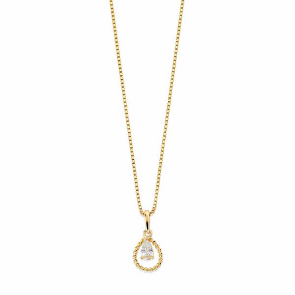 gull smykke med diamant anheng