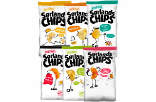 6 varianter av Sørlandschips.