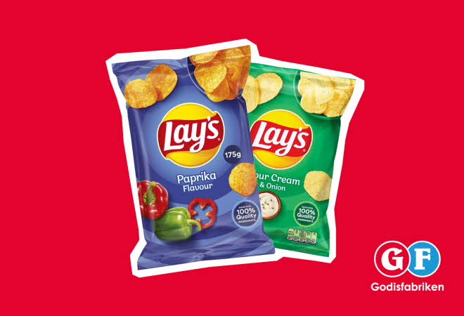 2 poser med Lays chips