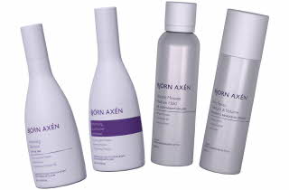Fire Björn Axén hårpleieprodukter.