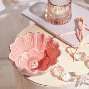 Korall farget peony skål