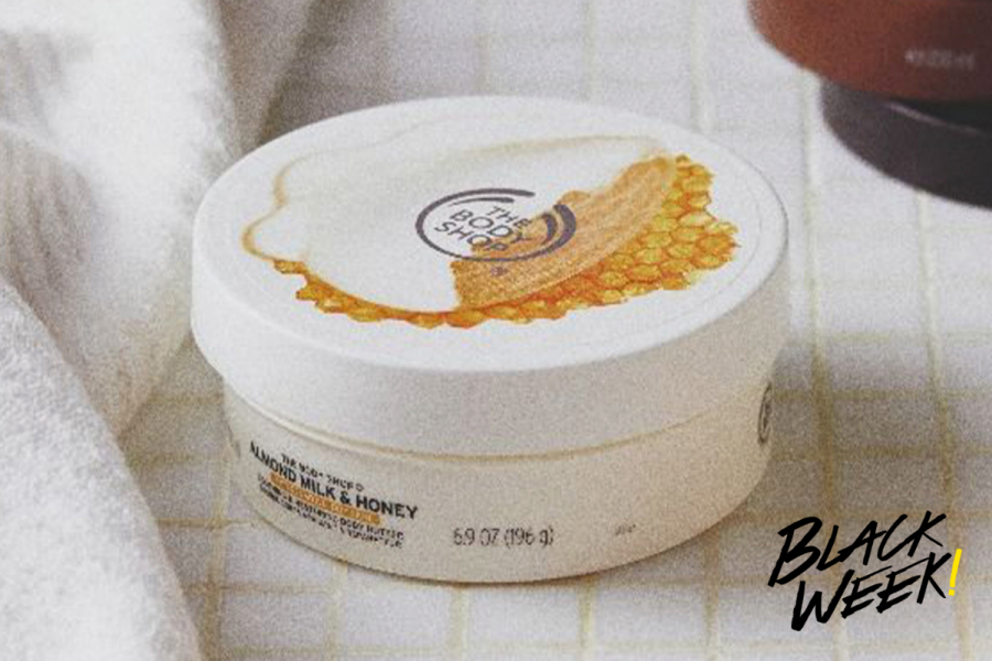 Almond Milk bodybutter i hvit krukke