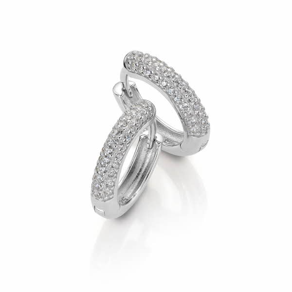 rund øreringer med diamant