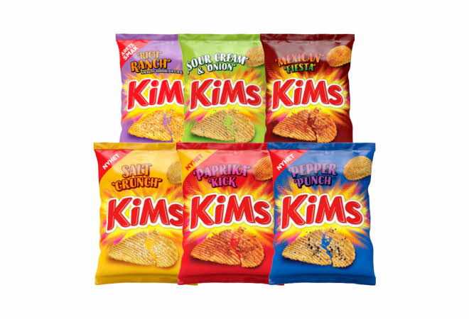 Seks versjoner av Kims chips