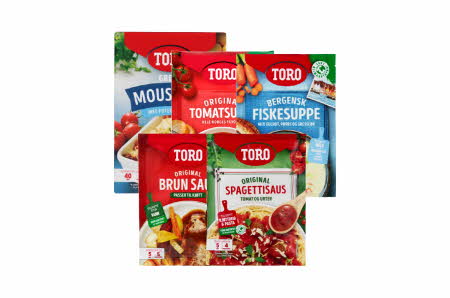 Fem forskjellige Toro produkter