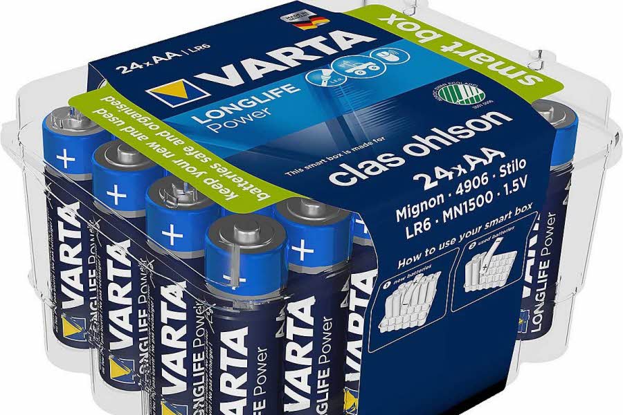 stor pakke med 24 batterier AA