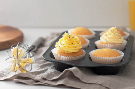 cupcake med gult krem