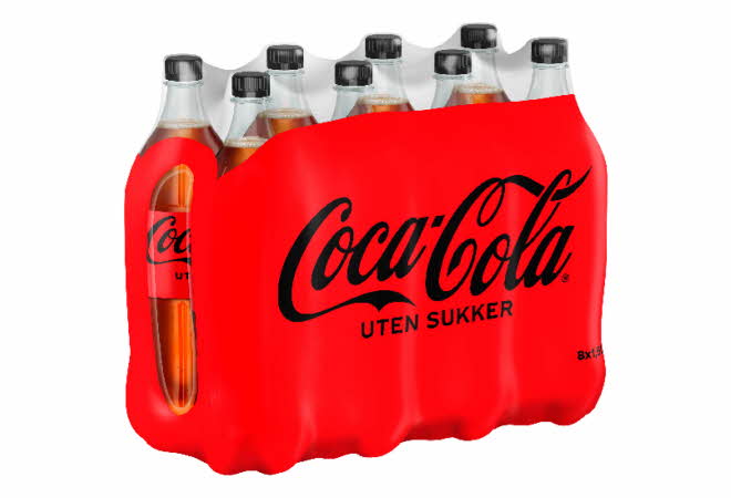 Åttepakning med Coca-Cola uten sukker