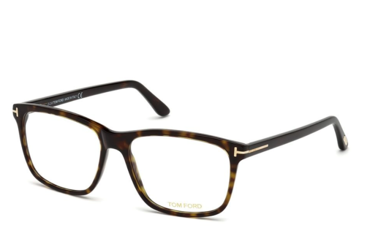 Firkantede briller i brunspettete farge, fra Tom Ford, herrebriller, produktbilde