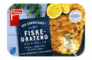 En pakke med Findus God gammeldags fiskegrateng