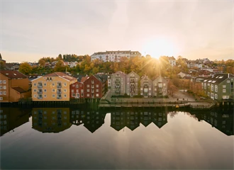 Flott utsikt over Nidelva fra kontoretasjen 