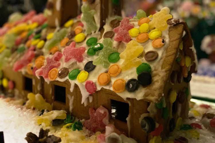 pyntede hus i pepperkakeby