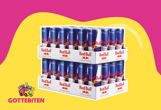 To brett med 24 Redbull bokser