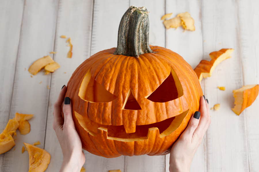 Lag en skummel gresskarlykt og la den lyse opp halloween-natten. Vi viser deg hvordan du enkelt skjærer ut gresskar til halloween.