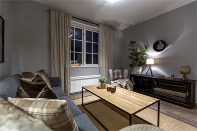 Bilde av stue i en leilighet på Skitorget på Skeikampen