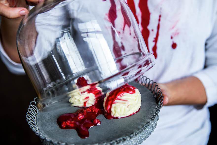 Panna Cotta hjerner til halloween