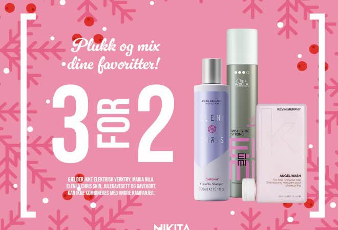 Produkter fra Nikita med tekst "3 for 2"