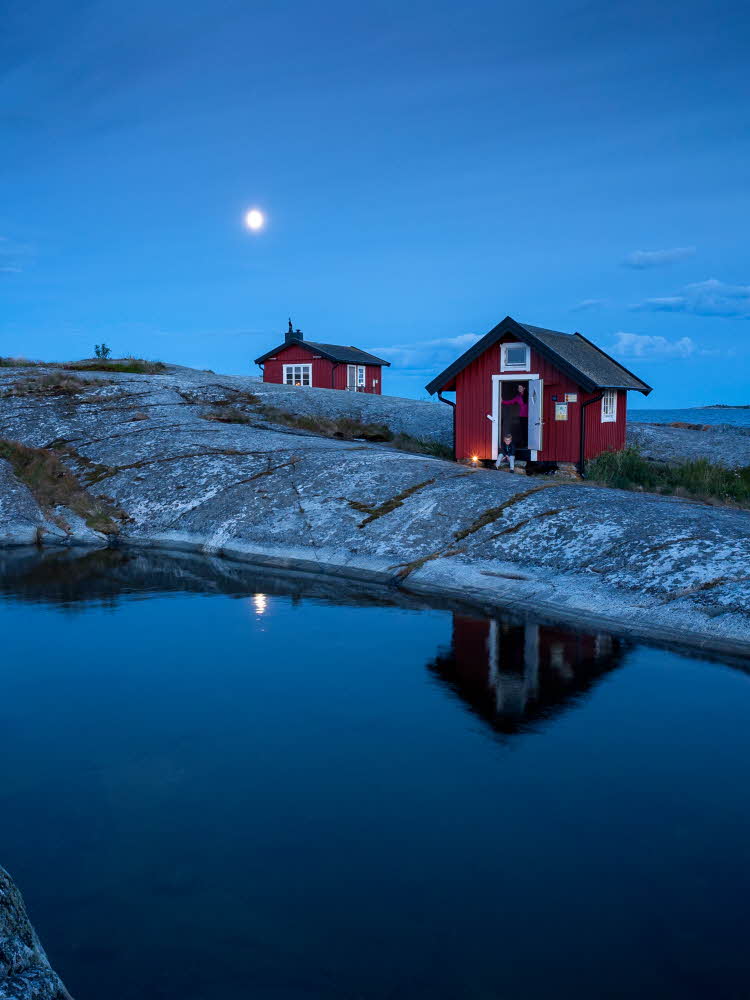 en rød hytte