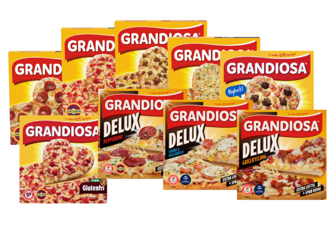 bilde av diverse Grandiosa pizzaer
